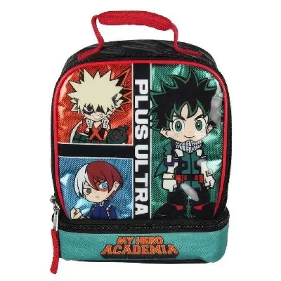 My Hero Academia Lunch Box Deku Bakugo Shoto Todoroki Plus Ultra Kids Lunch Bag Multicoloured image {1}