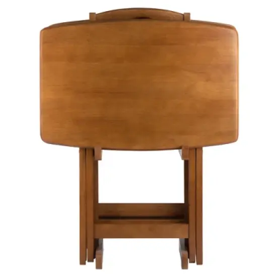 5pc Dylan Oversize Snack Table Set Teak Brown - Winsome image {2}