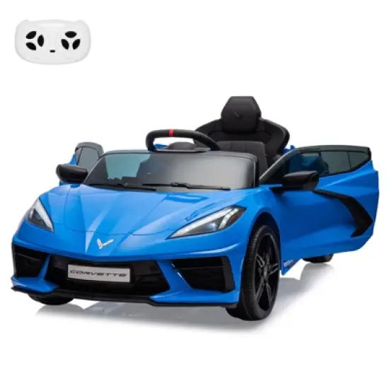 Kids Ride on Car Licensed Corvette Battery Powered Car 12V Electric Sports Car Toy with Remote Control, Visual Dashboard, LED Lights, Music image {7}