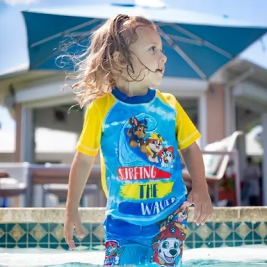 Paw Patrol Rubble Marshall Chase Pullover Rash Guard and Swim Trunks Toddler  image {1}