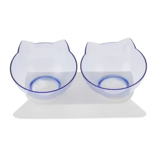 Unique Bargains Double Bowl Dog Bowls 1 Pc image {4}