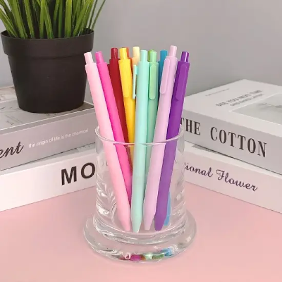 Wrapables Colorful Vibrant Retractable Ballpoint Pens for Home, Office, Stationery (Set of 12) image {4}