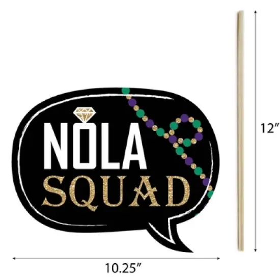 Big Dot of Happiness Nola Bride Squad - New Orleans Bachelorette Party Photo Booth Props Kit - 20 Count image {4}