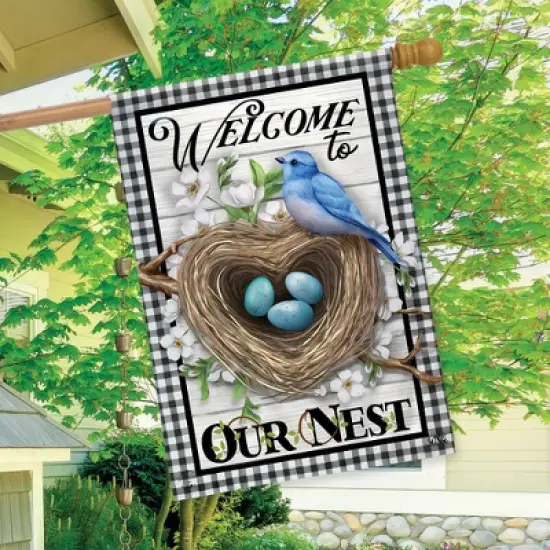 Welcome To Our Nest Inspirational House Flag 28 x 40 Briarwood Lane image {2}