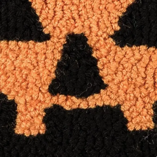 C&F Home 8" x 8" Jack-O-Lantern Petite Hooked Halloween Throw Pillow image {1}