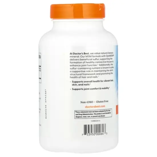 Doctor's Best MSM, 180 Capsules (1,000 mg per Capsule) image {2}