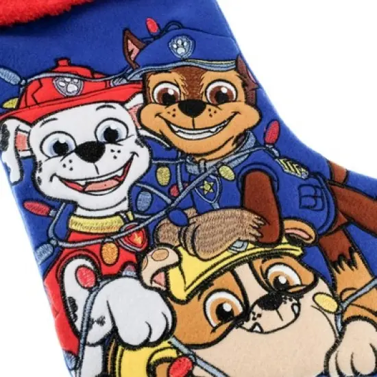 Paw Patrol - Marshall, Chase and Rubble 20 Applique Christmas Stocking image {2}