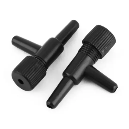 Unique Bargains Water Plastic Aquarium Fish Tank 2-Way Air Flow Valve Connector Black 20 Pcs image {1}