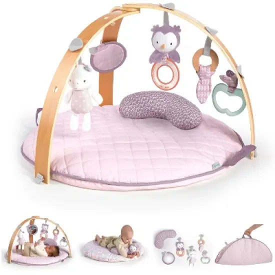 Ingenuity Cozy Spot Reversible Duvet Activity Gym with Wooden Toy Bar image {16}