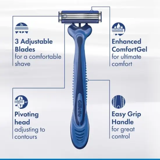 Gillette Sensor3 Comfort Men's Disposable Razors - 4ct image {4}