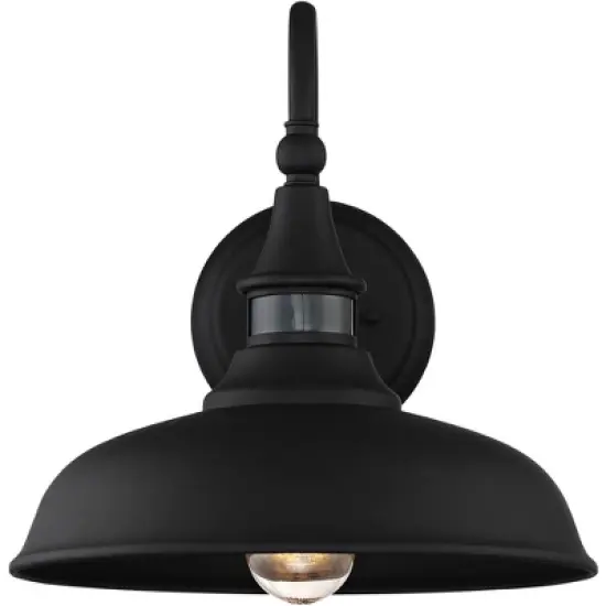 John Timberland Gough Rustic Industrial Wall Light Fixture Set of 2 Texturized Black Dusk To Dawn Motion Sensor 12 1/2" for Post Exterior Barn Deck image {4}