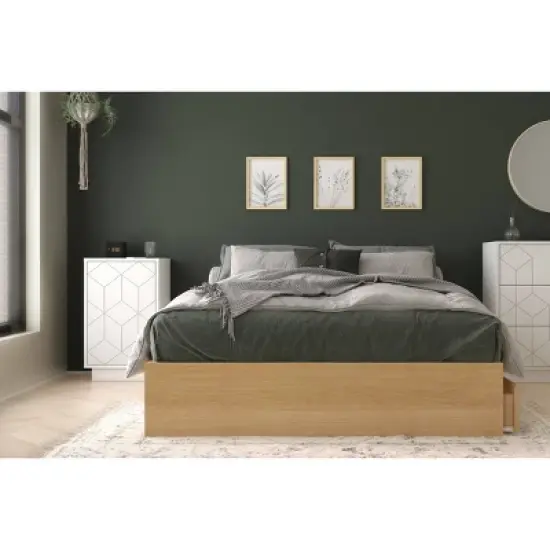 2pc Albatros Bedroom Set Natural Maple/White - Nexera image {3}