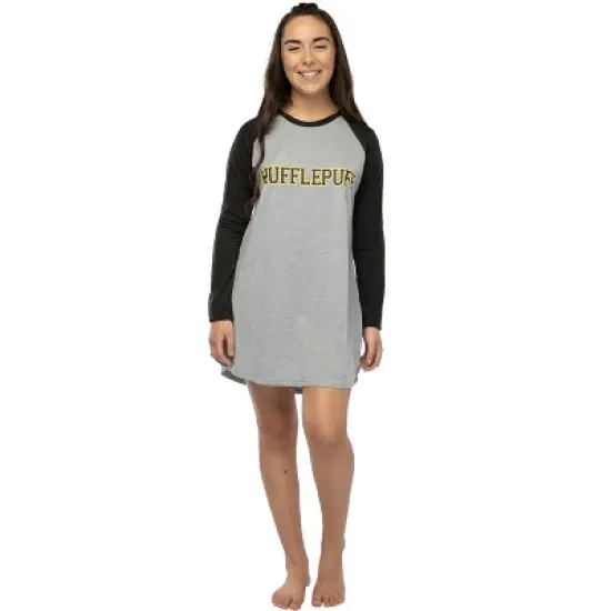 Juniors Harry Potter Hogwarts Houses Pajama Nightgown Raglan Sleep Shirt image {6}