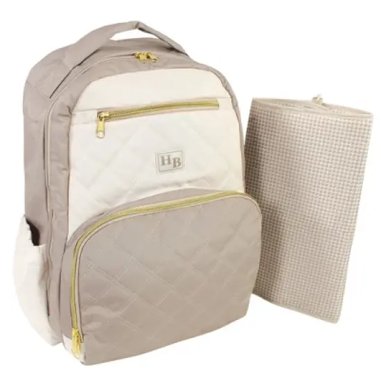 Hudson Baby Premium Diaper Bag Backpack and Changing Pad, Taupe Beige, One Size image {5}