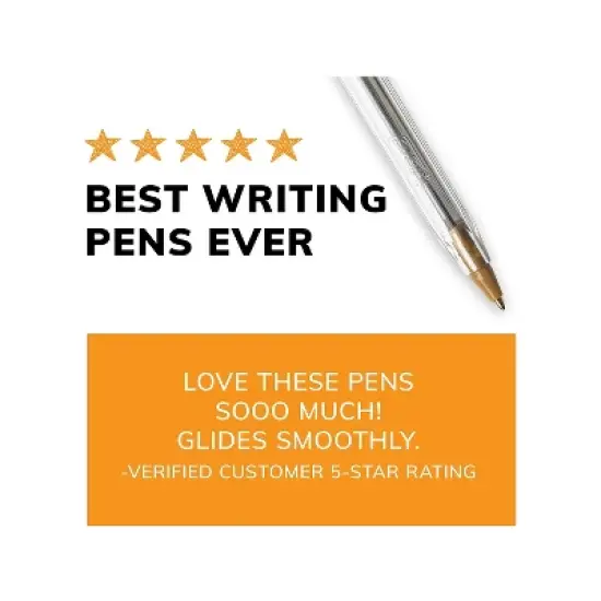 BIC Cristal Xtra Smooth Ballpoint Pen Medium Point Blue Ink 24/Box 6 Boxes/Pack (MS144E-BLU) image {5}