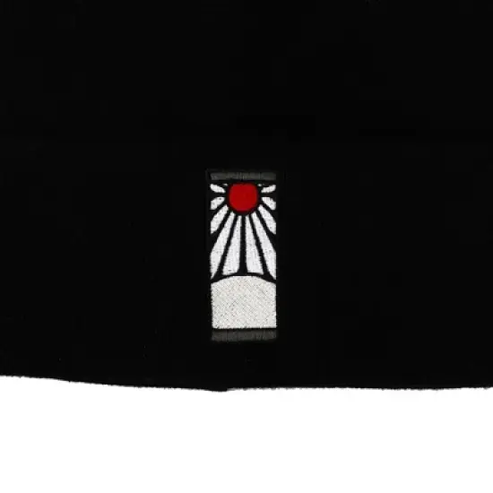 Demon Slayer Tanjiro Earring Embroidered Plain Black Cuffed Knitted Winter beanie Hat image {1}