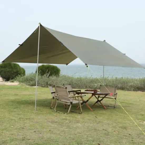 Beach Tent, Sun Shelter with Sand Pegs, Stability Poles, Beach Umbrella with Portable Carry Bag image {2}
