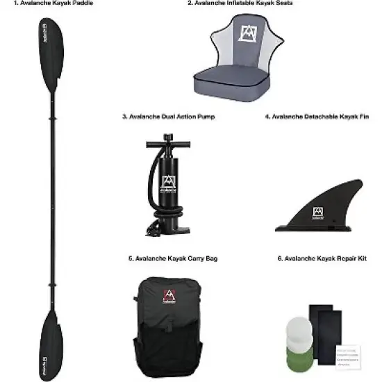 Avalanche Voyager 1P Inflatable Kayak Set - Green image {4}