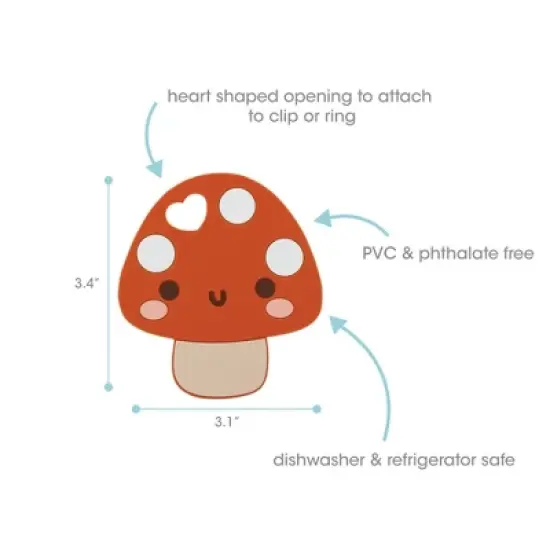 Pearhead Mushroom Silicone Teether image {1}