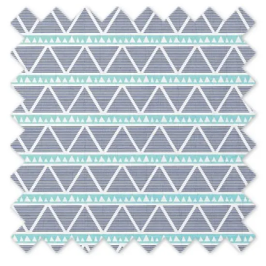 Bacati - Liam Aqua/Navy Large Triangles Quilted Muslin Changing Pad Cover image {8}