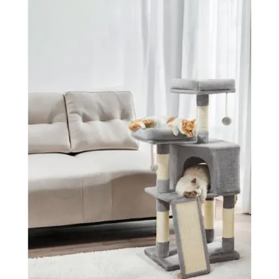 45.3-Inch Cat Tree Cat Tower for Indoor Cats with Scratching Post, Ramp, Perch, Spacious Cat Cave image {6}