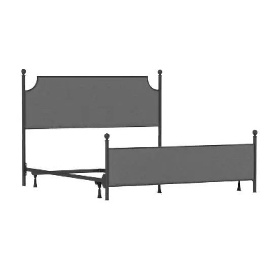 McArthur Metal and Upholstered Bed Matte Black/Gray Fabric - Hillsdale Furniture image {7}