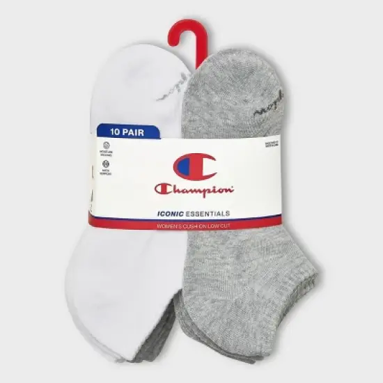 Champion Women's 10pk Low Cut Socks - White/Black/Grey image {1}