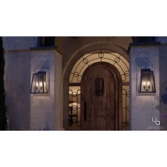 Urban Ambiance Luxury Modern Farmhouse Outdoor Wall Light,  23.625"H x 11.25"W,  Olde Bronze Finish, UHP1000 image {1}