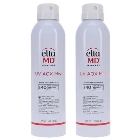 EltaMD UV AOX Mist Broad Spectrum SPF 40 Face and Body Sunscreen 5 oz 2 Pack image {8}