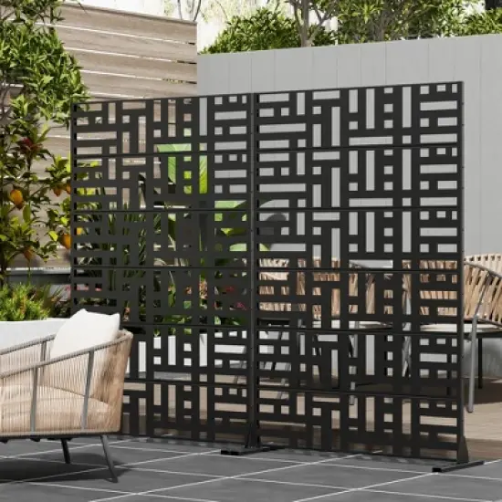 Lirago Outdoor Privacy Screen Privacy Fence Fence Panels Metal Garden Fencing - 72x47 image {1}
