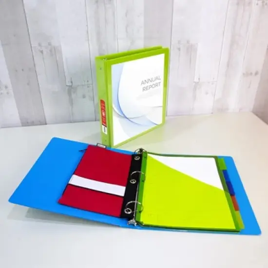 BAZIC Products 3-Ring View Binder with 2 Pockets, 1", Burgundy, Pack of 6 image {5}