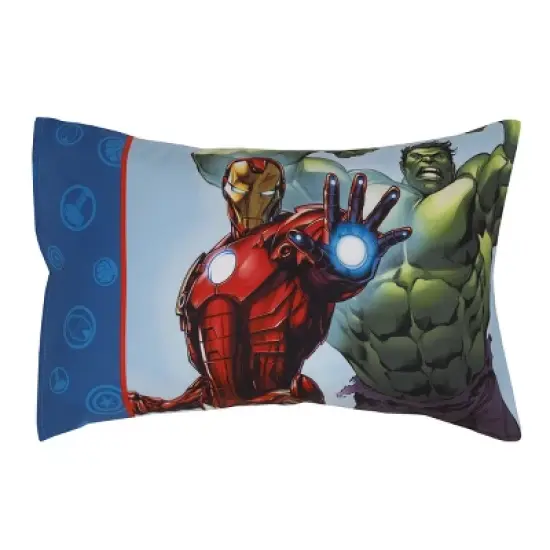 Marvel Avengers Fight the Foes Blue, Red, Green Hulk, Iron Man, Thor, Captain America 4 Piece Toddler Bed Set image {5}