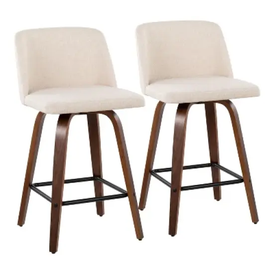 Set of 2 Toriano Upholstered Counter Height Barstools - Lumisource image {9}