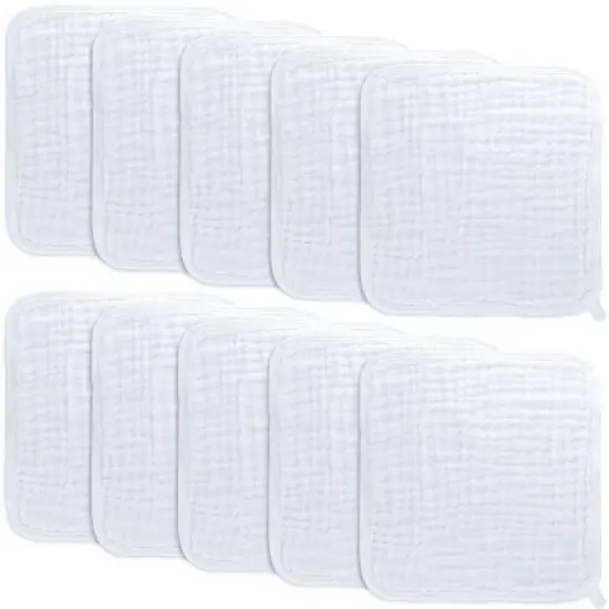 Baby Washcloths Muslin Cotton, Large 10&rdquo;x10&rdquo; by Comfy Cubs image {5}