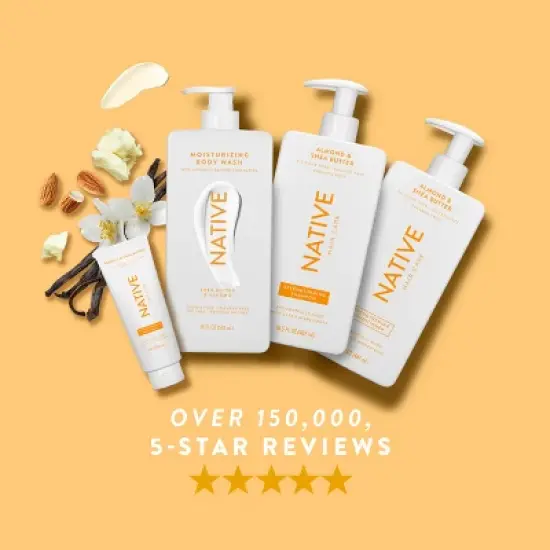 Native Vegan Hair Deep Conditioner Strengthening Hair Mask with Almond & Shea Butter, Clean, Sulfate, Paraben and Silicone Free  - 6 fl oz image {4}