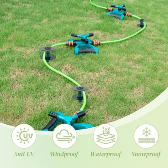 Syemin Landscape Equipment Parts and Accessories, Garden Hose Guide Spikes 6PCS with Heavy-Duty Swivel Caps, Green, 3.7"*3.7"9.84" image {5}