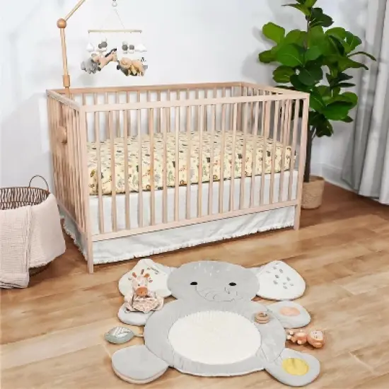 The Peanutshell Elephant Safari Tummy Time Mat and Security Blanket Crib Bedding Set, 4-Piece Set image {6}
