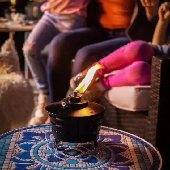 Tiki Mini Pit Metal Outdoor Torch Black image {1}