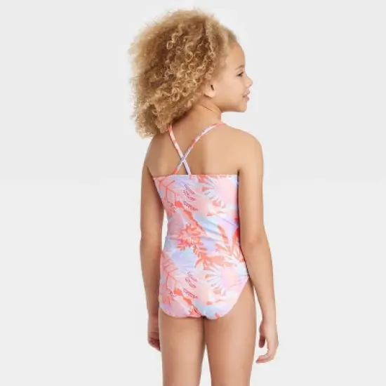 Girls' Tropic Oasis One Piece Swimwear Set with Skirt - art class&trade; image {2}