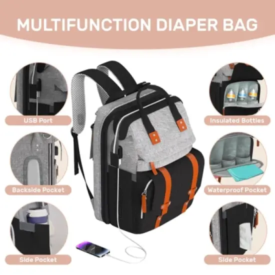 Itopfox Large Diaper Backpack with Changing Station, Multifunctional Baby Bag for Essentials, Ideal Shower Gift image {5}