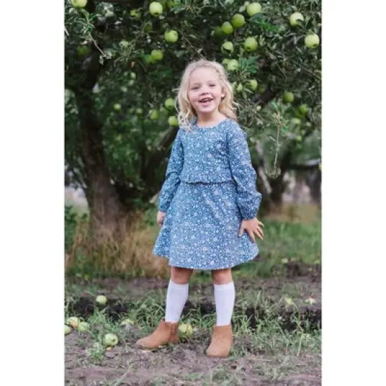 Hope & Henry Girls' Long Sleeve Ruffle Waist Dress, Toddler image {1}