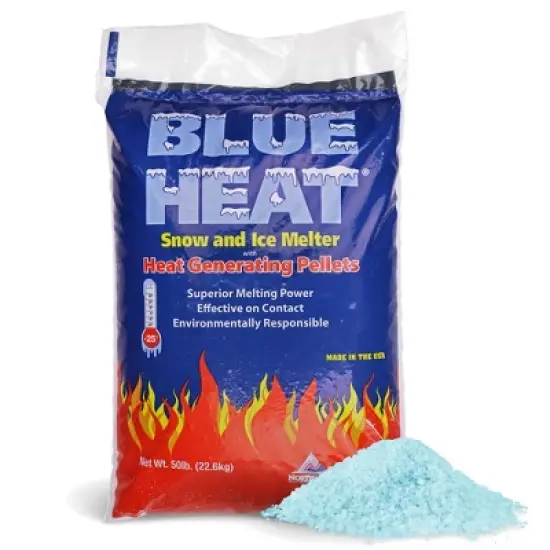 Blue Heat Ice Melt Pellets Deicer and Snow Removal for Driveway, 50 Pounds, BH50 image {6}