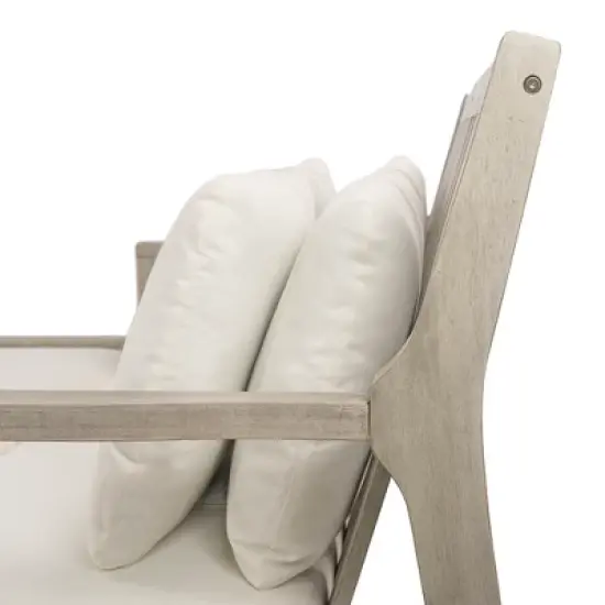 Outdoor Patio Acacia Wood Double Daybed Sunbed with Four Pillows image {14}