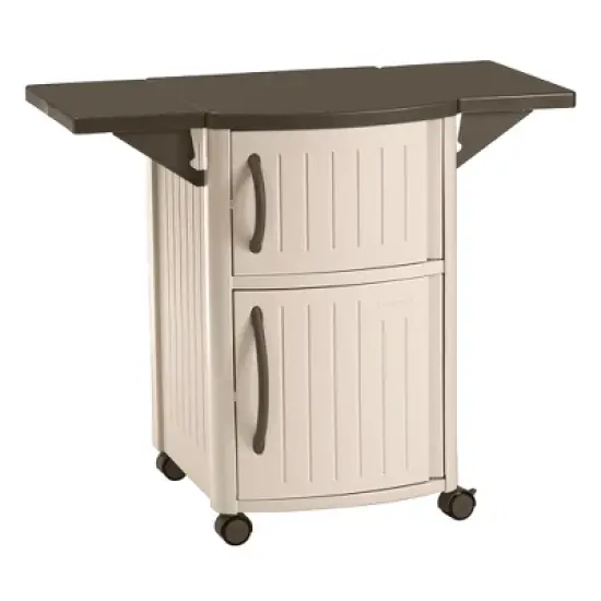 Suncast DCP2000 Portable Outdoor Patio Prep Serving Station Table and Cabinet image {6}
