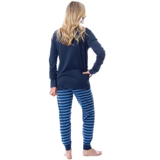 Disney Adult Unisex Frozen Movie Film Olaf Sweater Sleep Pajama Set Blue image {3}