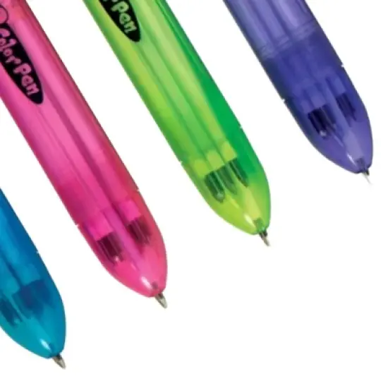 8-Color Multicolor Pens (4 Pack) - Retractable, Assorted Barrels, Black Ink image {1}