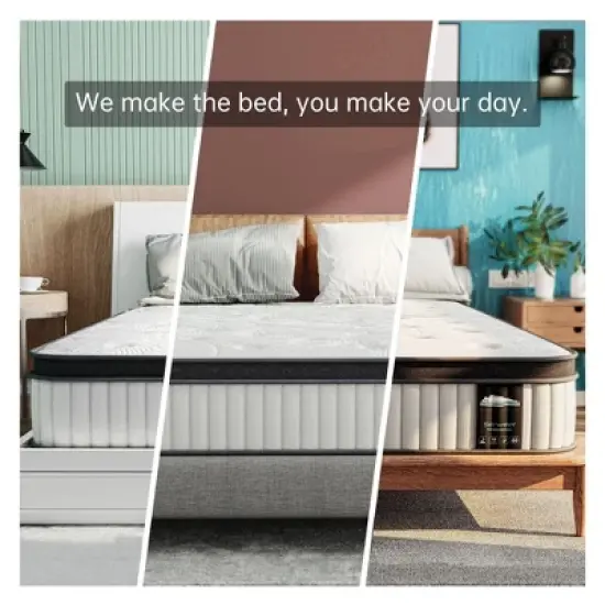 Serweet 12" Spring & Memory Foam Hybrid Mattress- Compatible with Platform Bed, Box Spring, or Slat Base image {2}
