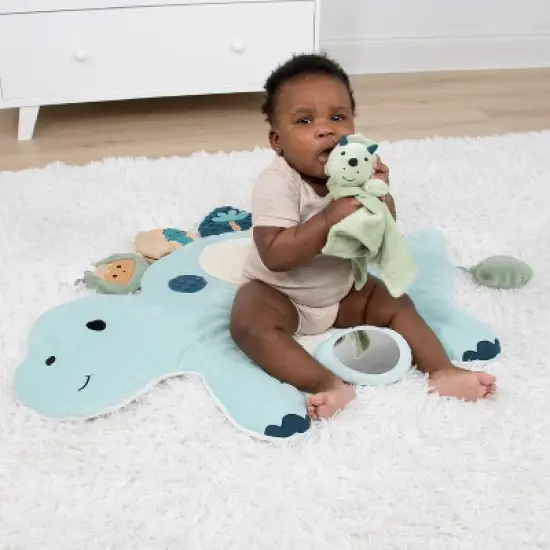 The Peanutshell Tummy Time Mat and Baby Lovey Security Blanket - Dinosaur image {5}