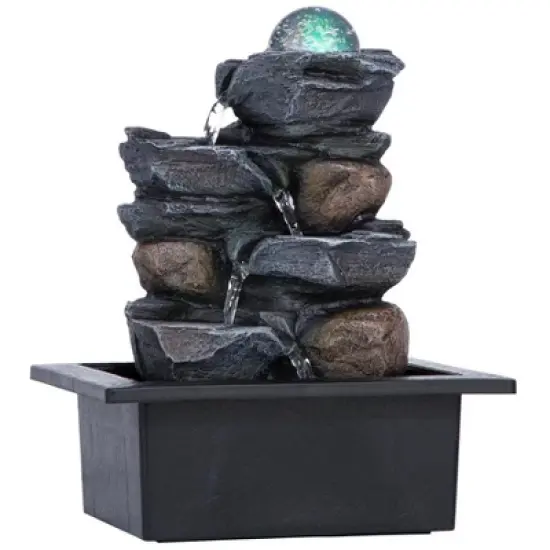 Design Toscano Spinning Orb Calming Tabletop Waterfall Fountain image {2}