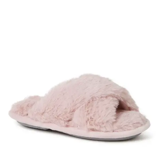 Dearfoams Kid's Jess Furry Crossband Slide Slippers image {5}